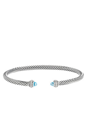 Blue Topaz and Diamond Cable Bracelet